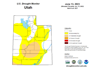 Utah Drought map updated June 13, 2023