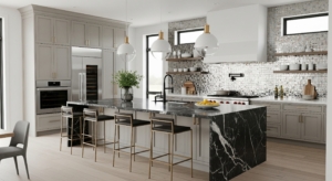 Open-concept kitchen remodel 2025 with large island and mixed metal finishes